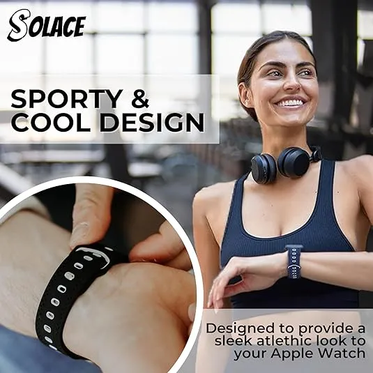 Solace Band Geo Watch Band - Soft Silicone Breathable Sporty Watch Bands Compatible with Apple Watch Band 38mm 40mm 41mm 42mm 44mm 45mm for Men and Women Replacement Wristbands for iWatch SE Series 7/6/5/4/3/2/1 Bands