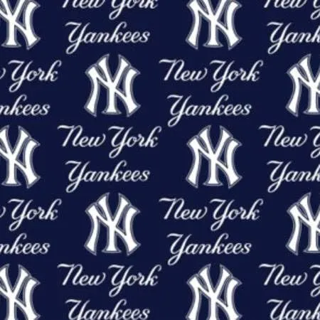 New York Yankees Cotton Fabric - MLB Team Logo Cotton Fabric by The Yard, Fat Quarter, Half Yard, 1 Yard, 2 Yard Cuts