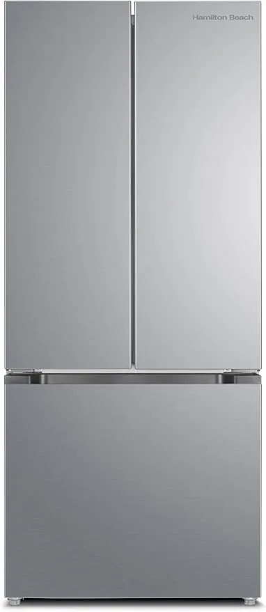 Hamilton Beach HBF1770 French Door Counter Depth Refrigerator with Freezer Drawer, 17.7 cu ft, Stainless Steel (Full Size)