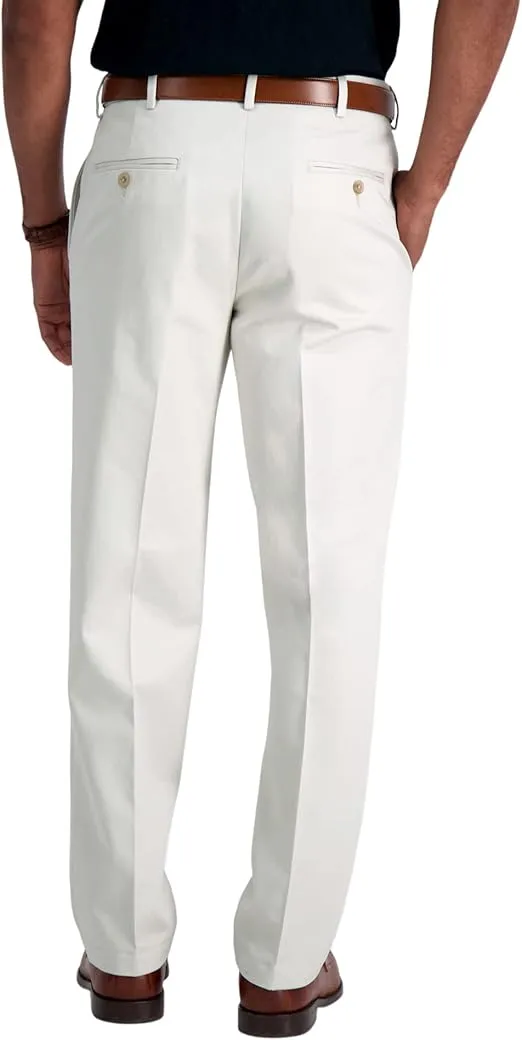 Haggar Men's Work to Weekend Hidden Expandable Waist Classic Fit Flat Front Pant