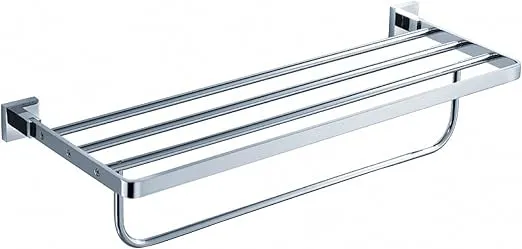 KRAUS Bathroom Accessories - Bath Towel Rack with Towel Bar in Chrome