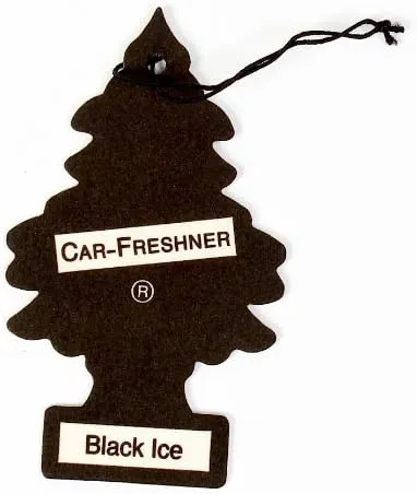 LITTLE TREES Car Air Freshener | Hanging Paper Tree for Home or Car | Black Ice | 10 Pack