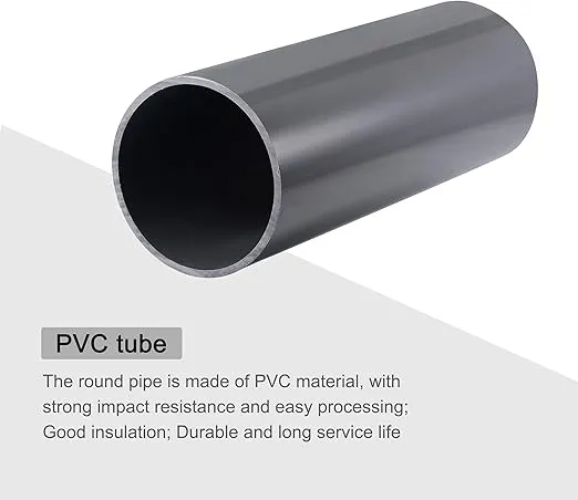 MECCANIXITY 4 Inch PVC Rigid Round Pipe 110mm OD 13" Length Light Grey High Impact for Water Pipe,Crafts,Cable Sleeve