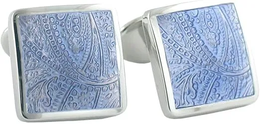 Light Blue Paisley Cuff Links