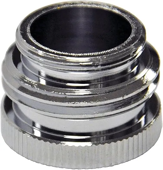 Danco 10509 CHROME GARDEN HOSE AERATOR ADAPTER, 55/64"-27M / 3/4"GHTM X 55/64"-27F, Chrome