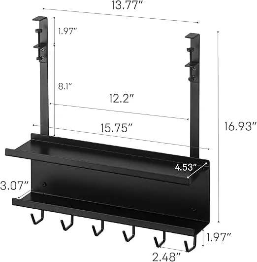 Yamazaki Home Smart Under-Desk Cable & Router Storage Rack Organizer Rack for Minamlist Office - Steel