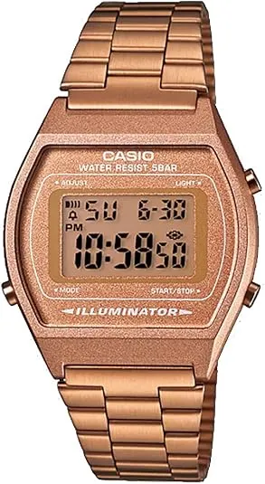 Casio B640WC-5AVT Men's Vintage Rose Gold Tone Metal Band Classic LCD Digital Watch