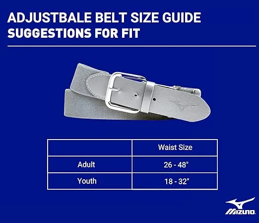 Mizuno Classic Elastic Baseball/Softball Belt | Youth and Adult