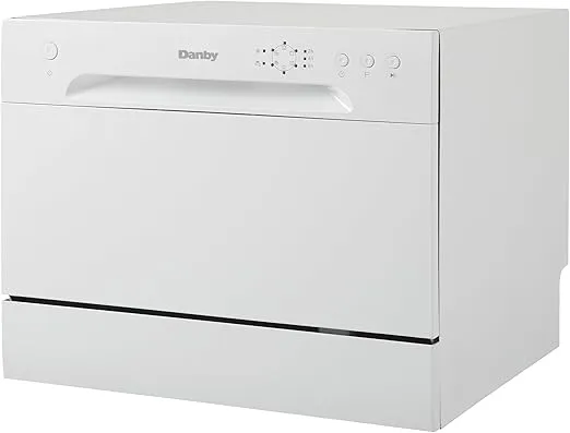 Danby DDW621WDB Countertop Dishwasher with 6 Place Settings, 6 Wash Cycles and Silverware Basket, Energy Star-Rated with Low Water Consumption and Quiet Operation, White