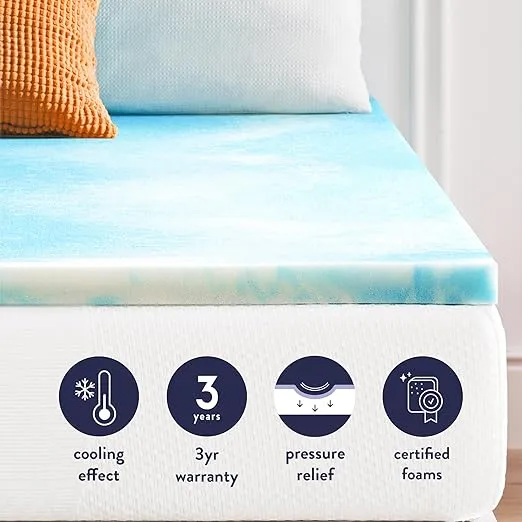 Best Price Mattress 1.5 Inch Swirl Gel AeroBreeze Cooling Air Flow Memory Foam Mattress Topper, Twin