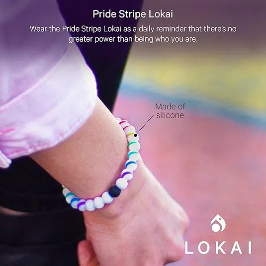 Lokai Silicone Beaded Bracelet, Pride Collection - Silicone Jewelry Fashion Bracelet Slides-On for Comfortable Fit for Men, Women & Kids