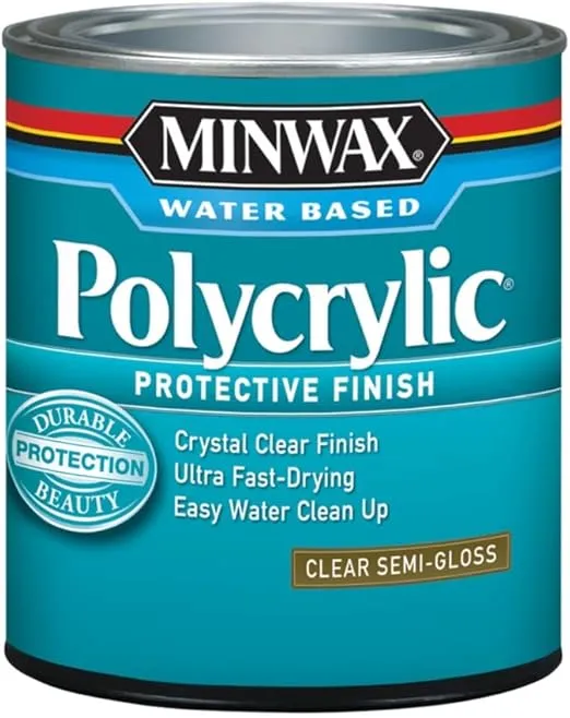 1/2 pt Minwax 24444 Clear Polycrylic Water-Based Protective Finish Semi-Gloss