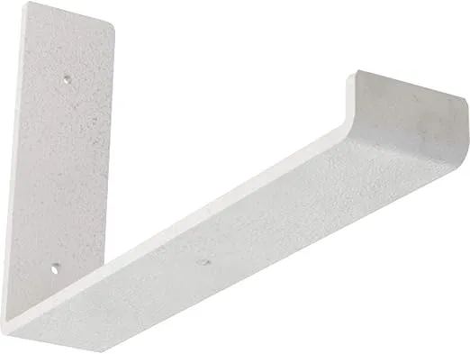 Ekena Millwork BKTM02X12X07HSHWH Steel Bracket Hanging Shelf, 2"W x 12"D x 7"H, Hammered White