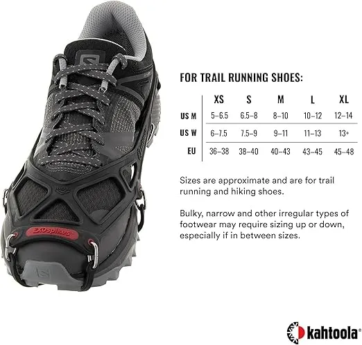 Kahtoola EXOspikes Footwear Traction for Winter Hiking & Running in Snow, Ice & Rocky Terrain