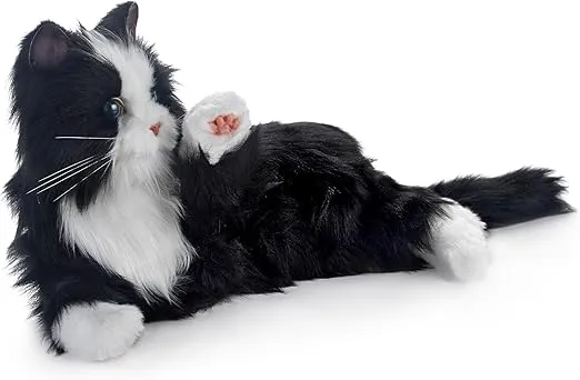 JOY FOR ALL - Black & White Tuxedo Cat - Interactive Companion Pets - Realistic & Lifelike