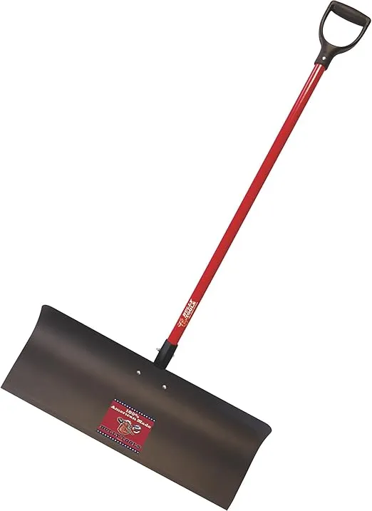 Bully Tools 92819 30" Steel Snow Pusher with Fiberglass D-Grip Handle