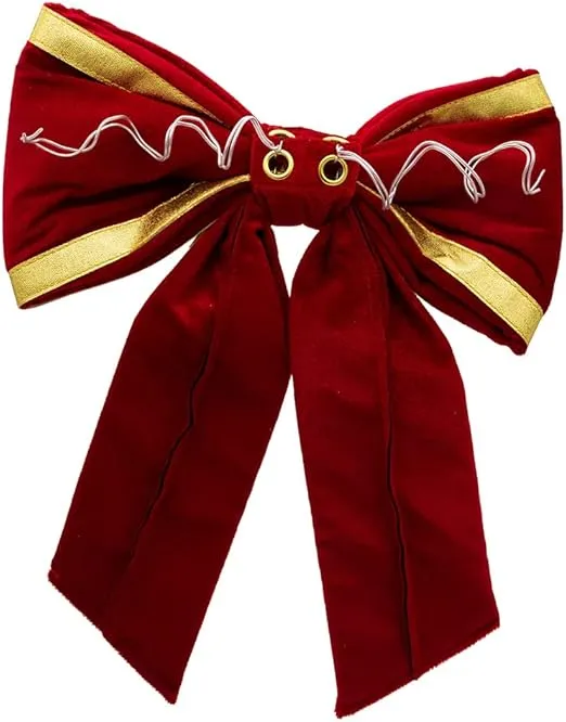 12-Inch Red and Gold Bow