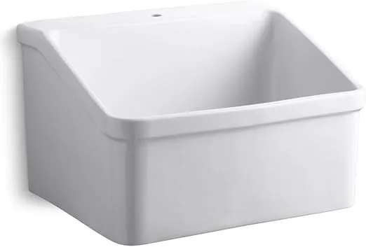 KOHLER Hollister(TM) 28" x 22" bracket-mounted utility sink with single faucet hole