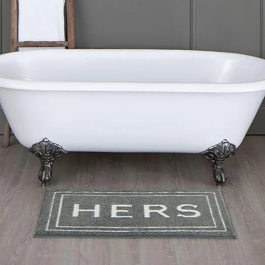 Mohawk Home Hers Casual Novelty; Solid Gray 1' 5" X 2' Bath Mat Perfect for Bathroom