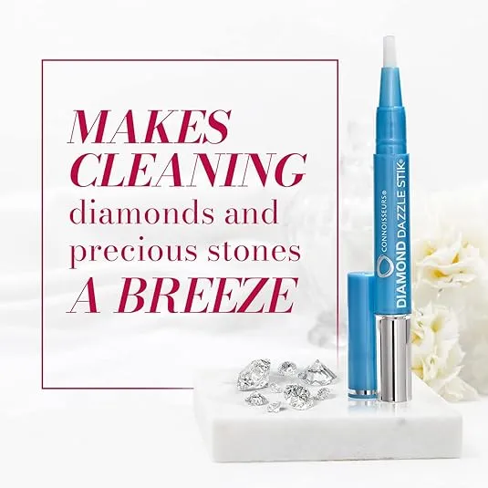 CONNOISSEURS Diamond Dazzle Stik - Portable Diamond Cleaner for Rings and Other Jewelry - Bring Out The Sparkle in Your Diamonds and Precious Stones