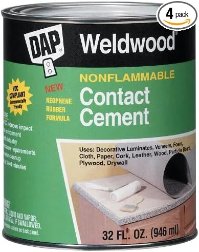 DAP Weldwood Nonflammable High Strength Synthetic Rubber Contact Cement 1 qt.