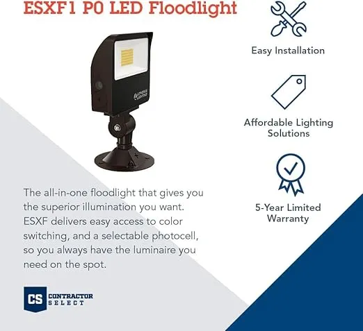 Lithonia Lighting ESXF1 P0 SWW2 THK DDB M2 Outdoor LED Switchable Floodlight, Knuckle Mount, Bronze