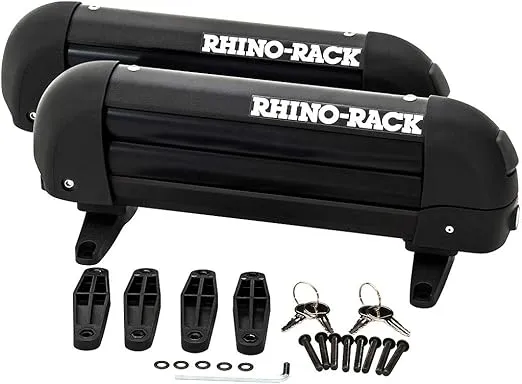 Rhino-Rack Carrier for Skis, Snowboards, Fishing Rods, Paddles, Skateboards, Water Skis, Wakeboard & More, Universal Mounting, Easy to Use, Locking, Lightweight & Heavy Duty, Suitable for All Vehicles