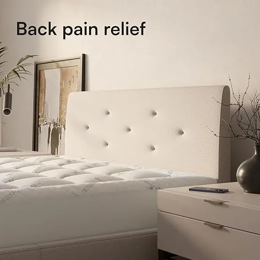 Ultra Soft Queen Mattress Topper - Viscose Made from Bamboo Mattress Pad for Back Pain Relief - Naturally Cooling for Hot Sleepers - Machine Washable (White)