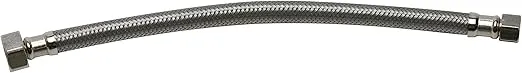 Fluidmaster B1F12 Faucet Connector, Braided Stainless Steel - 3/8 Female Compression Thread x 1/2 I.P. Female Straight Thread, 12-Inch Length