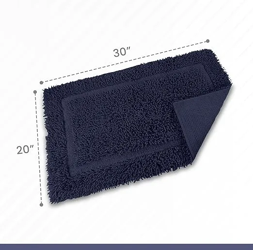 Martex 100% Cotton Ringspun Bath Rug | Super Soft | Super Absorbent | Essential Bathroom Rugs | Non-Slip Bath Mat | Quick Drying Bath Mat | Navy