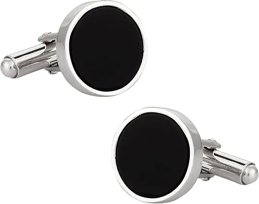 Cuff-Daddy Solid 925 Sterling Silver Black Onyx Cufflinks with Presentation Box Idea Party Special Occasions Wedding Anniversary Suit French Cuff Shirts