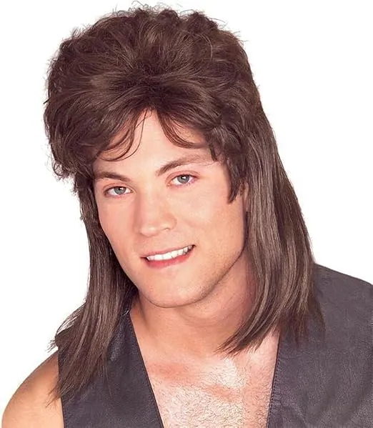 Rubie's Costume Co Men's Brown Mullet Humor Wig, Brown, One Size