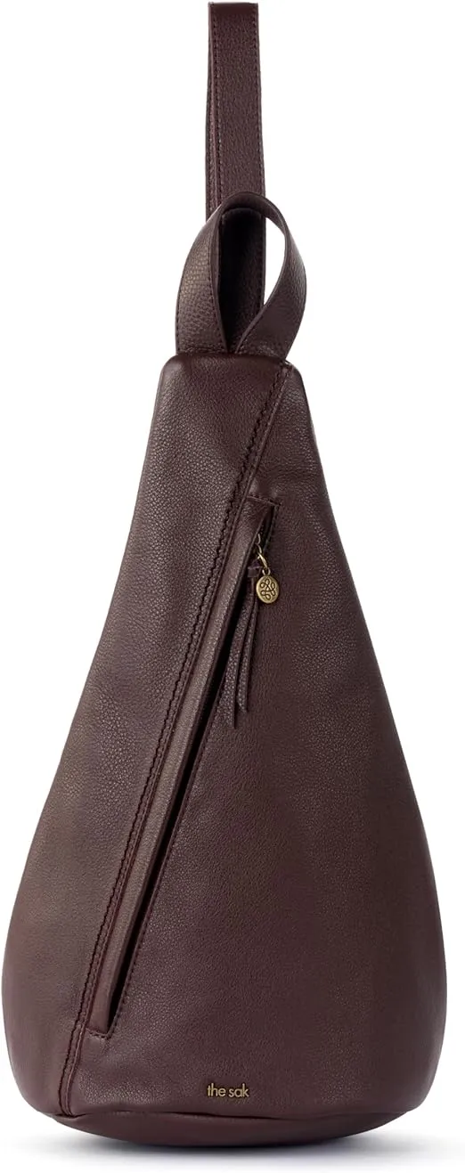 The Sak Geo Sling Backpack - Leather Women's Fashion Backpack for Everyday & Travel - Sling Crossbody With Zipper & Pockets