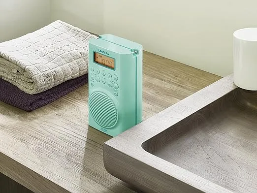 Sangean H205TQ AM/FM Weather Alert Waterproof Shower Radio Turquoise