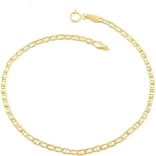 14K Gold Anklets for Women. 14K 10 Inch Anklet, Gold Flat Mariner Anklet, 14K Gold Box Chain, Cuban Chain, Figaro Chain, Dainty Anklet Summer Beach Gold Jewelry, Foot Jewelry Ankle