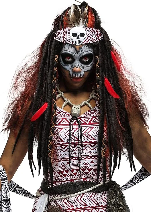 Fun Costumes Adult Voodoo Witch Doctor Wig Women's Cursed Sorceress Wig