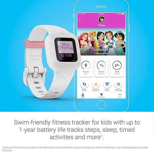 Garmin vivofit jr. 3, Fitness Tracker for Kids, Swim-Friendly, Up To 1-year Battery Life, Disney Princess, Adjustable watch