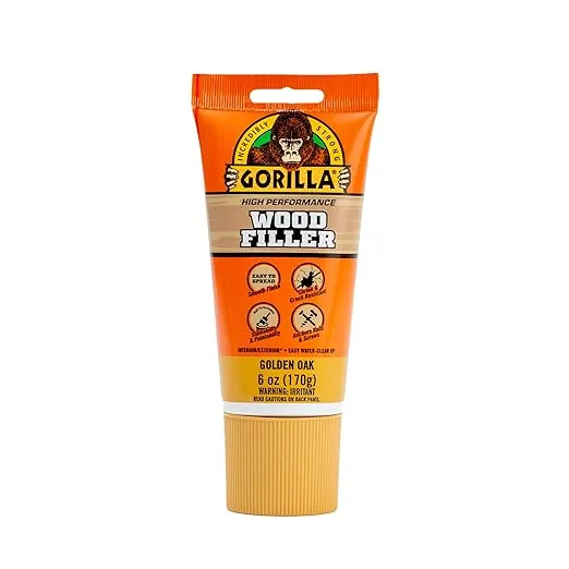 Gorilla All Purpose Wood Filler, 6oz Tube, Golden Oak (Pack of 1)