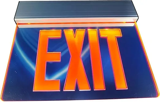 NICOR Lighting LED Emergency Exit Sign, Mirrored with Red Lettering (EXL2-10UNV-AL-MR-R-2)