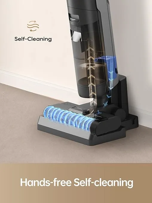 dreame H12S Wet Dry Vacuum Cleaner, Cordless Vacuum Mop All in One for Hard Floors, Edge Cleaning with Dirt Detection, Hot Air Drying, Smart Floor Cleaner Great for Sticky Messes on Multi-Surfaces