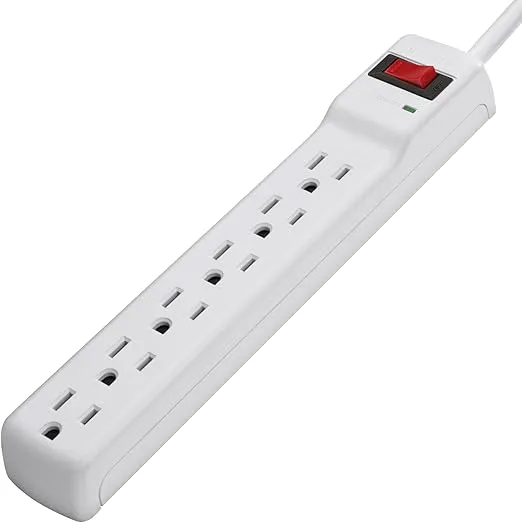 Belkin 6-Outlet Power Strip Surge Protector with 3-Foot Power Cord, 300 Joules (F5C047),White