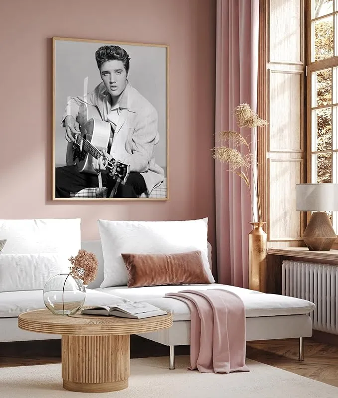 Monem Art Elvis Presley Poster - King of Rock & Roll Print - Photography Art - Portrait Art - Black & White Art - Music Art - Iconic Musician Art - Living Room Wall Decor - 8x10 UNFRAMED Wall Art