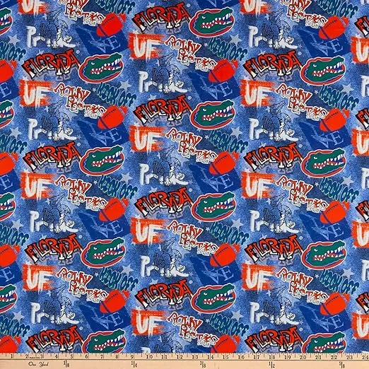 NCAA Florida Gators Tide Graffiti Cotton, Fabric by the Yard