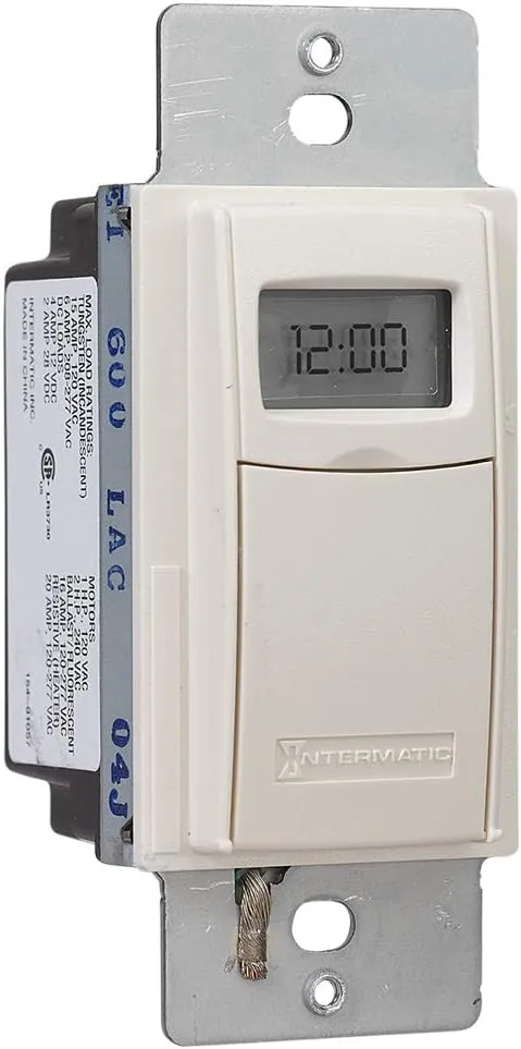 Intermatic EI600LAC 7-Day Astronomic Single-Pole/3-Way Time Switch, Light Almond