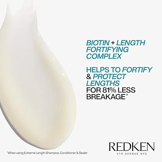 Redken Extreme Length Leave-In Conditioner | For Hair Growth | Seals Split Ends & Prevents Breakage | Infused With Biotin | 5.1 Fl Oz