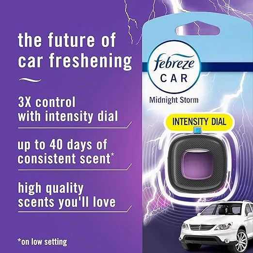 Febreze Car Air Freshener Vent Clip, Midnight Storm, 1 count, .06 oz