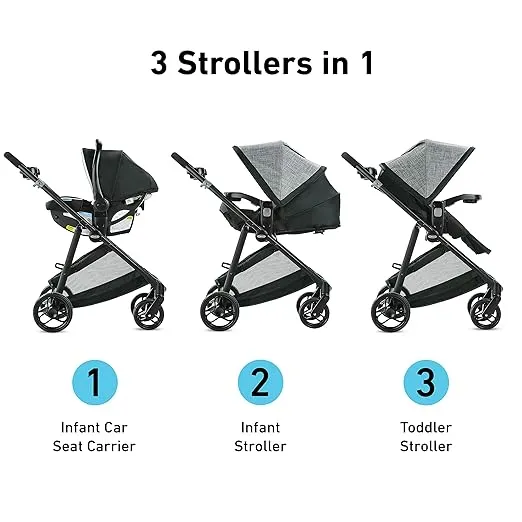 Graco, Modes Element Travel System Includes Baby Stroller with Reversible Seat Extra Storage Child Tray and SnugRide 35 Lite LX Infant Car Seat, Canter