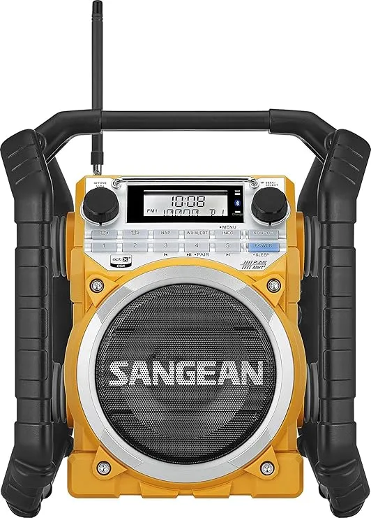 Sangean U4 AM/FM-RBDS/Weather Alert/Bluetooth/Aux-in Ultra Rugged Rechargeable Digital Tuning Radio Yellow